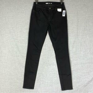 Old Navy NEW Super Skinny Mid Rise Black Jeans Size 4